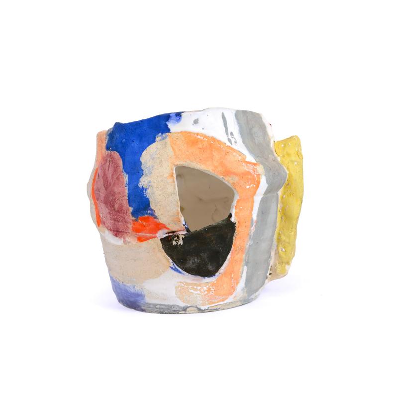 Roger Herman, Untitled (bleu, rose, orange), Grès émaillé, ceramics now, galerie italienne